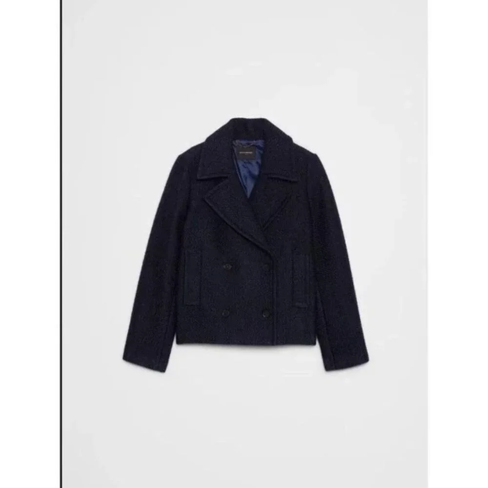 Banana Republic Factory Wool-Blend Peacoat size XS Navy